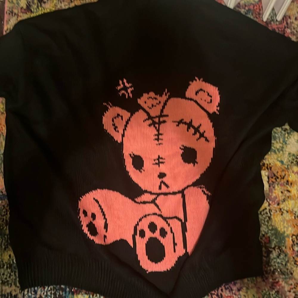 Black and pink bear sweater